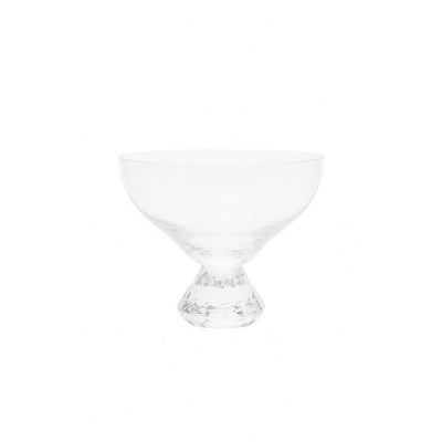 Glass serving bowl with diamond foot - 22.5cm