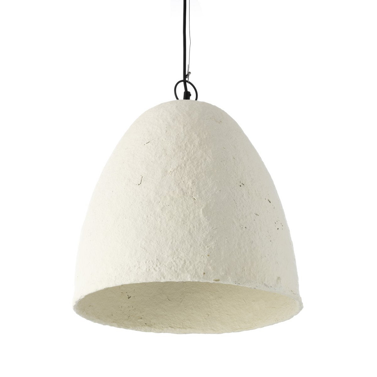 Papmaché pendellampe, 40 cm - Hvid