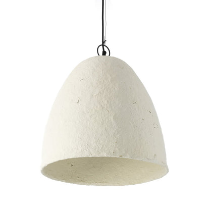 Papmaché pendellampe, 40 cm - Hvid