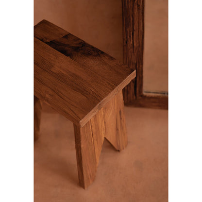Teak stool with sturdy legs - 40 cm