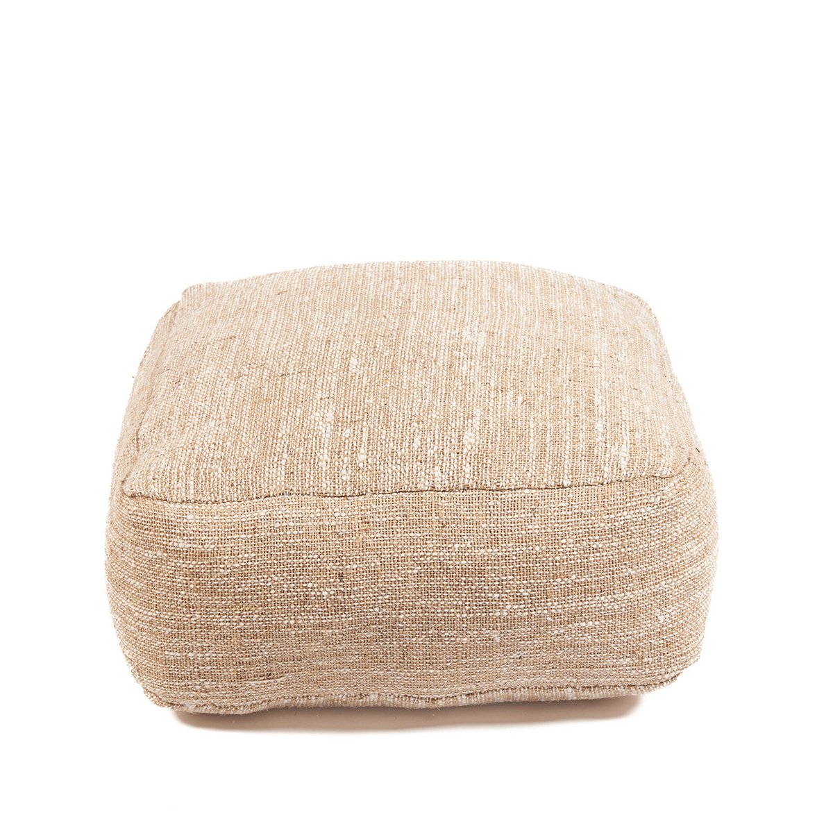 Cotton pouffe, beige - 60×60 cm