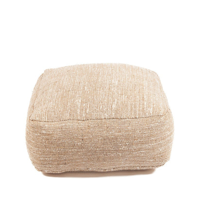 Cotton pouffe, beige - 60×60 cm