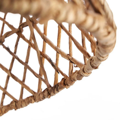 Banana leaf pendant shade small - handwoven, rounded form