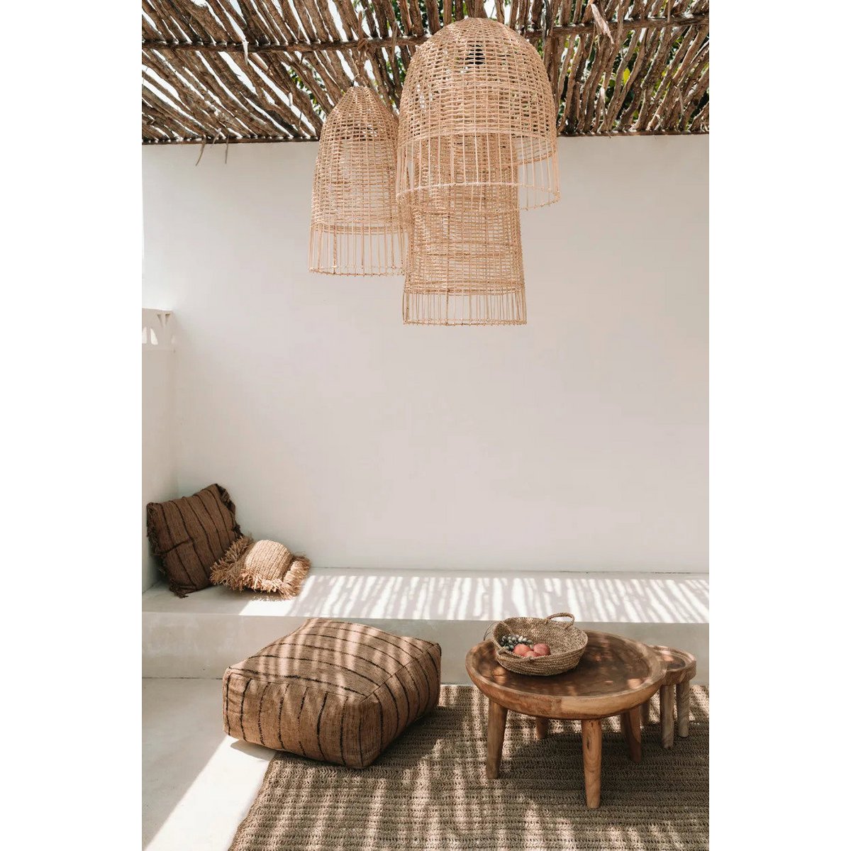 Rattan-Pendelleuchte, Kuppelschirm – M, 60 cm