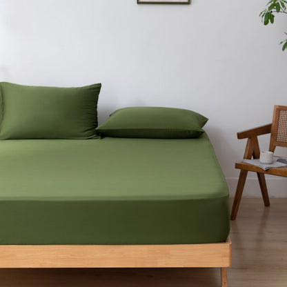 Bamboo bedding set, deep moss, single - 400TC