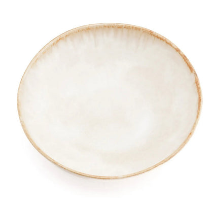 White stoneware pasta plate 22 × 4.5 cm - made in Portugal