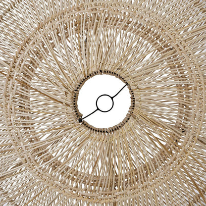 Rattan-Hängeleuchte 110 cm L – beige, geripptes Geflecht