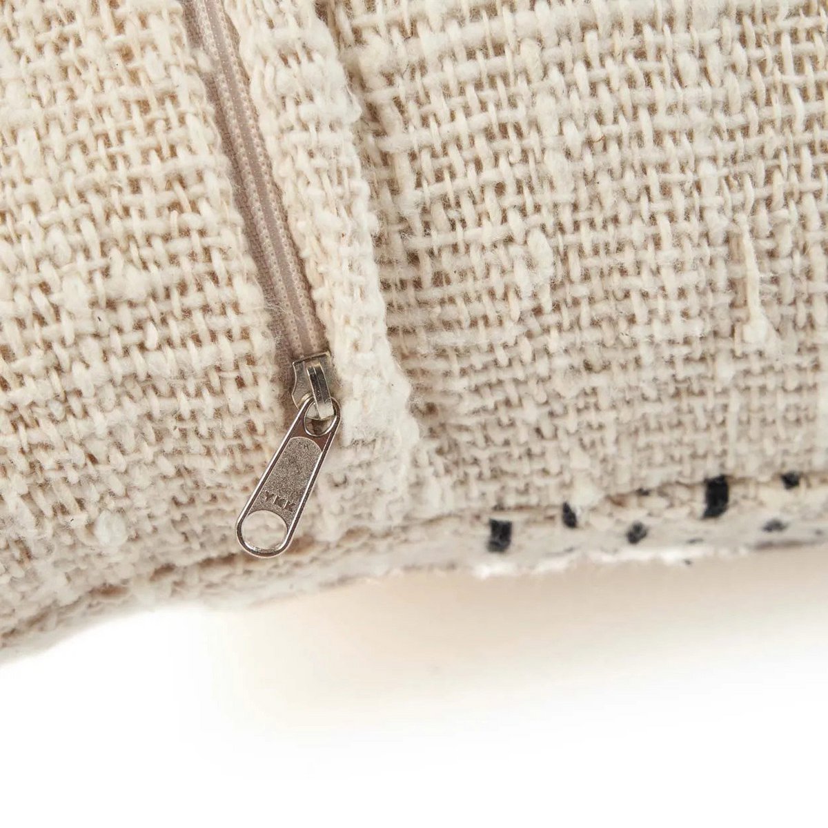Handmade cotton cushion cover 50×50 cm - natural black