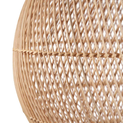 Håndvævet pendellampe i rattan, kugleformet, 30 cm - natur, lille