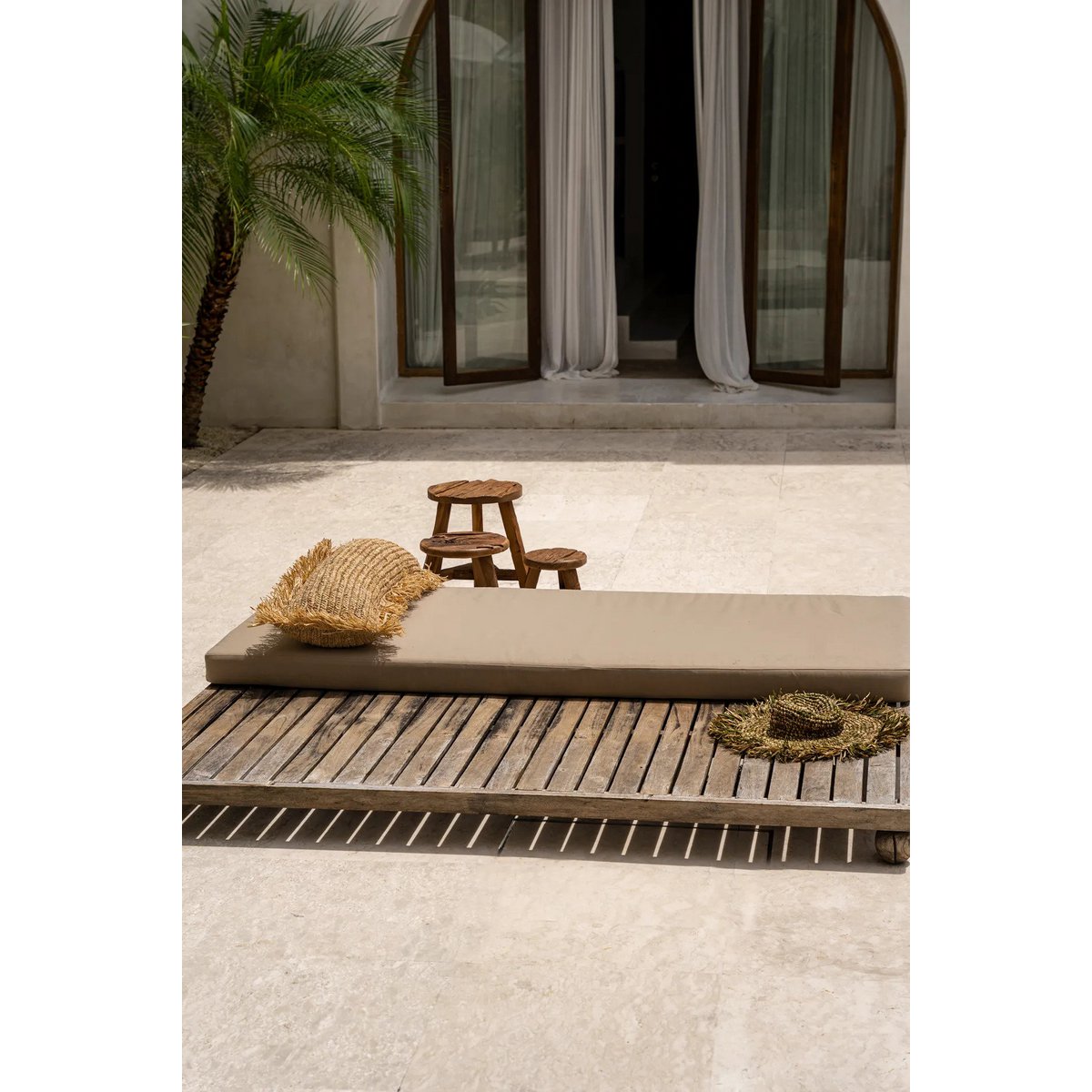 Kissenbezug aus Bast 35×100 cm – handgewebt, naturbeige