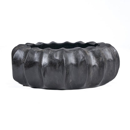 Mango wood bowl, hand-carved - black, 40 cm