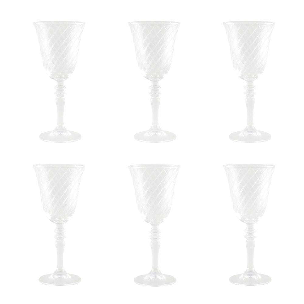 Transparent wine glasses - set of 6, 20 cm