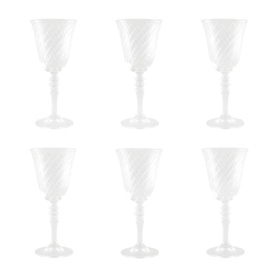 Transparent wine glasses - set of 6, 20 cm