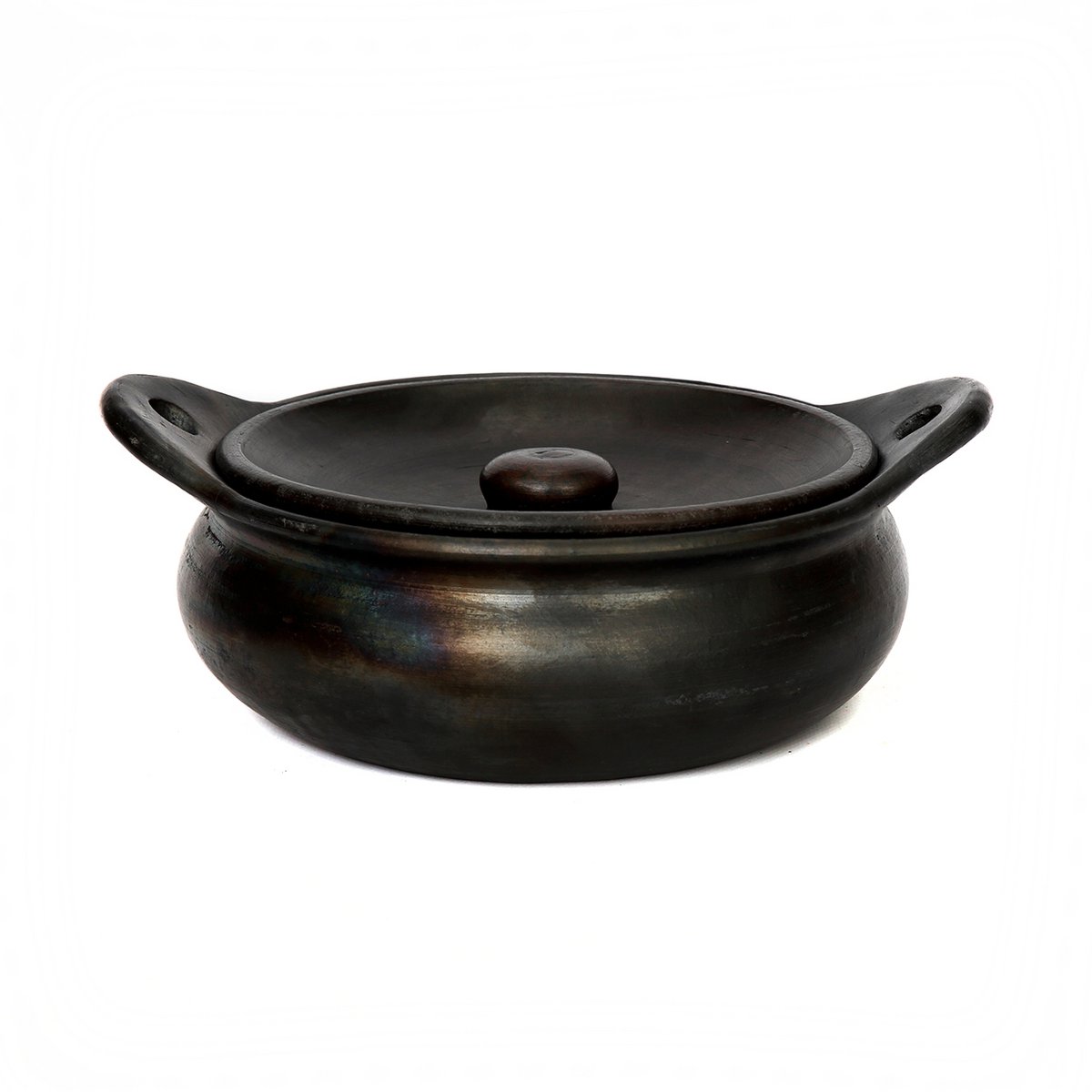Sort terrakottapotte 29 × 24 cm - fremstillet i Indonesien