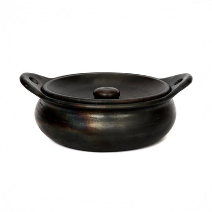 Sort terrakottapotte 29 × 24 cm - fremstillet i Indonesien