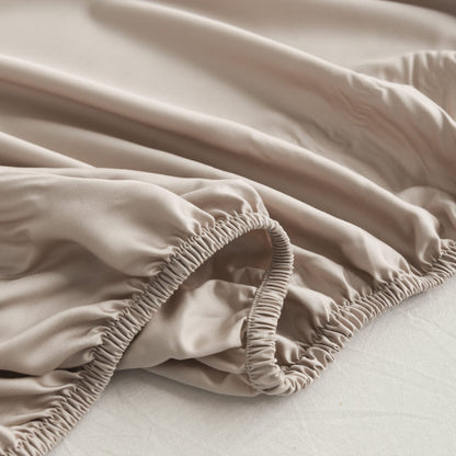 Bamboo bedding set, soft taupe, single - 400TC