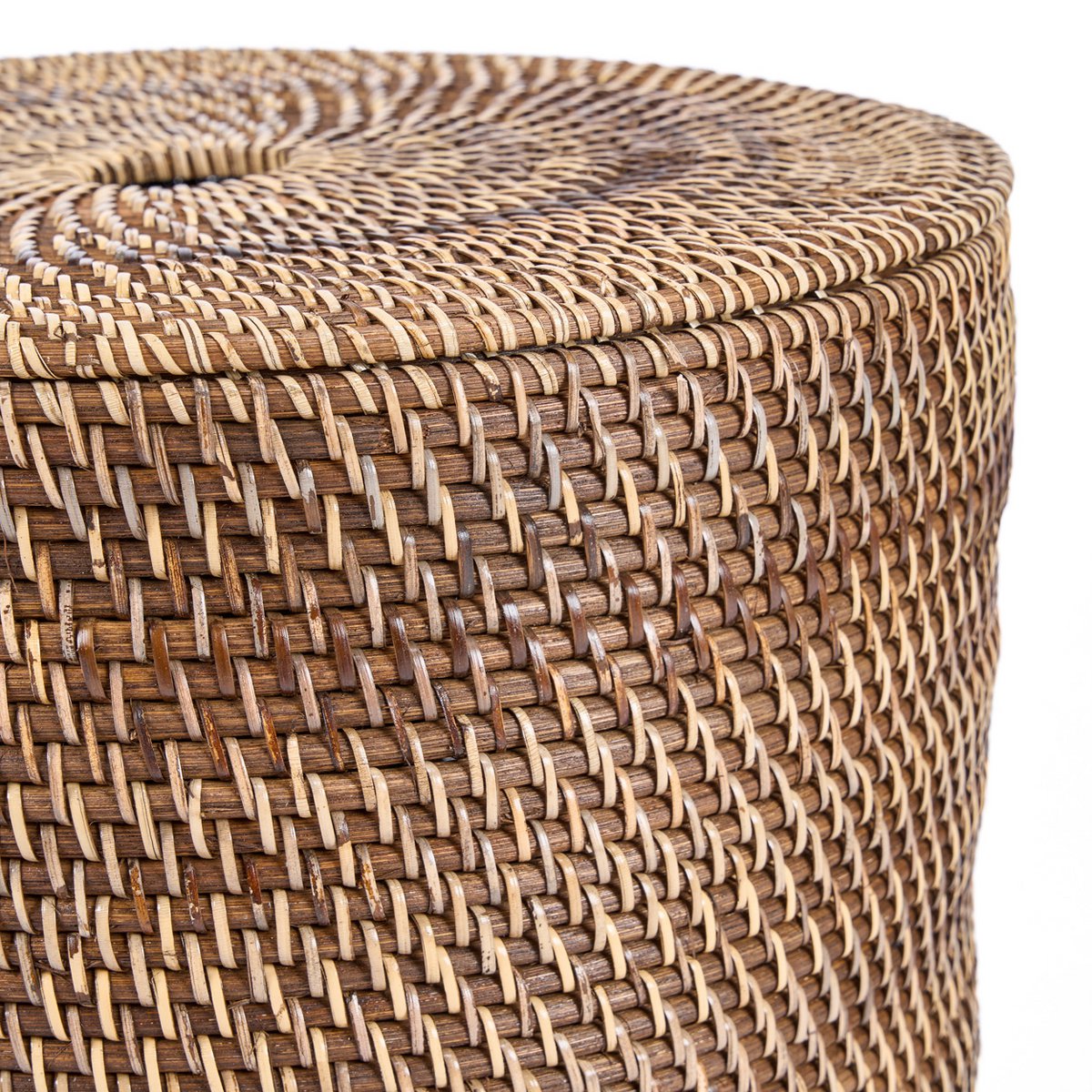 Wäschekorb aus Rattan mit Deckel – Naturfarben