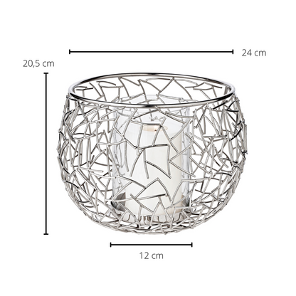Stainless steel lantern Milano, 27 cm - nickel-plated