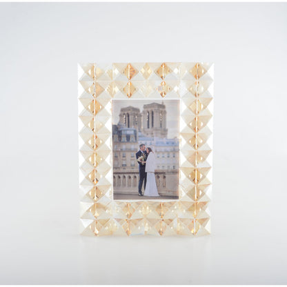 Kristall-Fotorahmen 20×25 cm – bernsteinfarbenes Gold-Finish