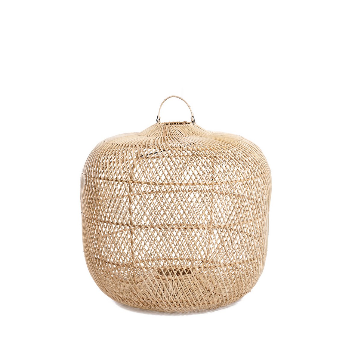 Rattan pendelskærm 48 cm – håndflettet, Indonesien