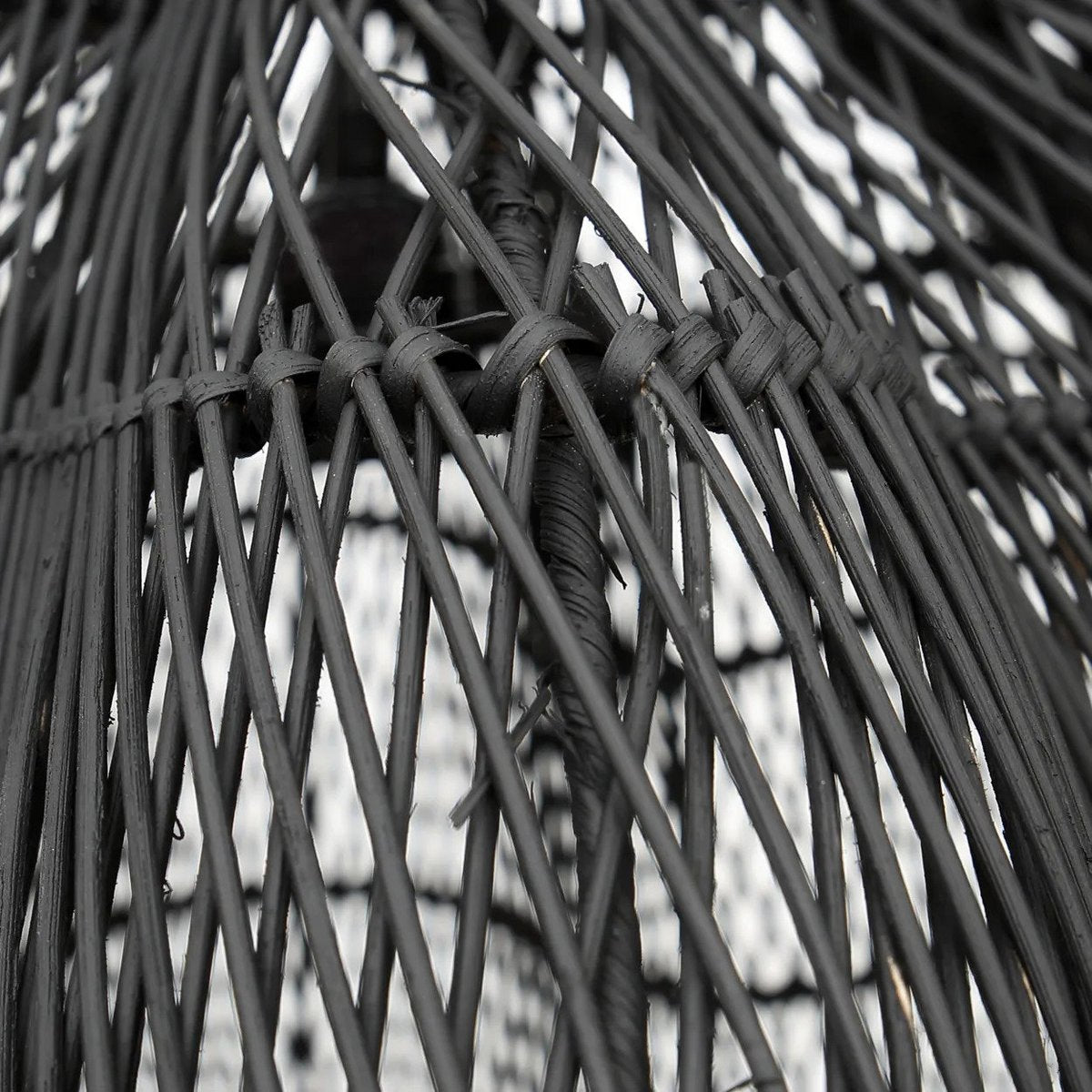 Rattan pendant shade black XL - 110 cm
