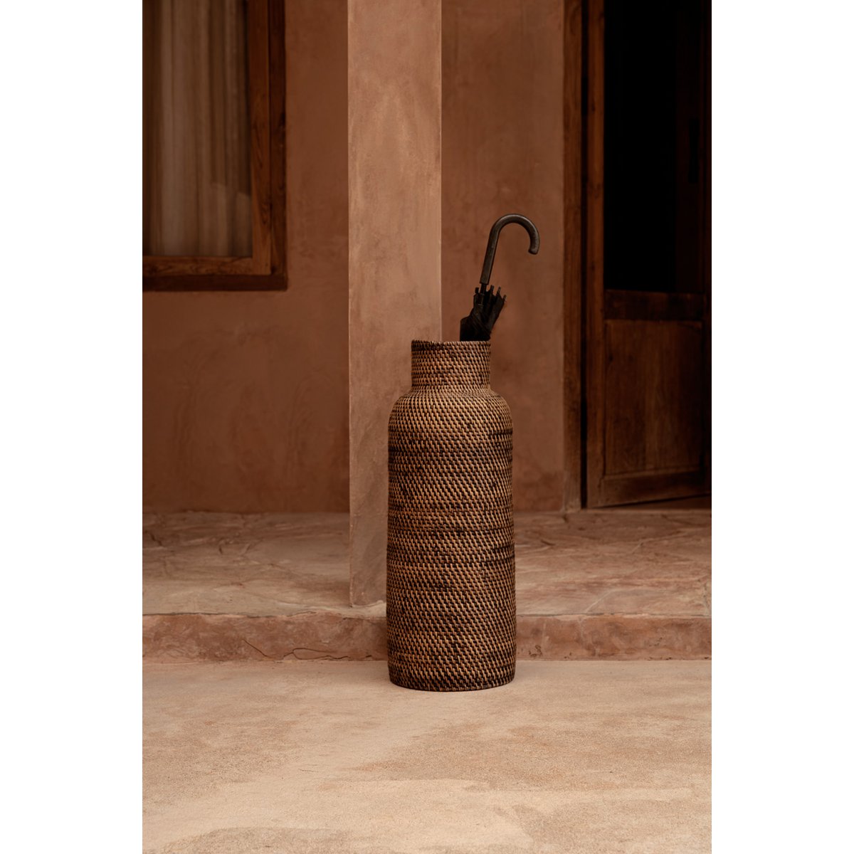 Rattankorbzylinder 24 × 67 cm – naturbraun