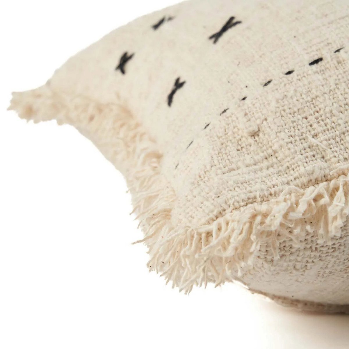 Cotton cushion cover 50×50 cm – natural and black, Indonesia