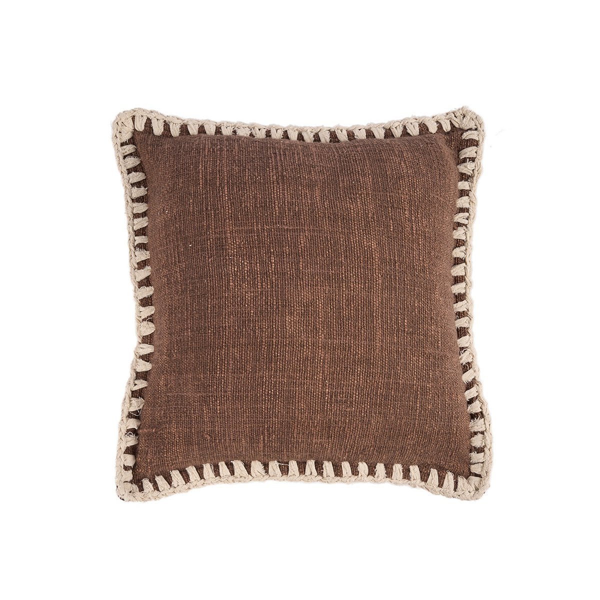 Baumwollkissenbezug 50×50 cm – braun und weiß, Indonesien