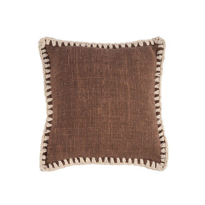 Baumwollkissenbezug 50×50 cm – braun und weiß, Indonesien