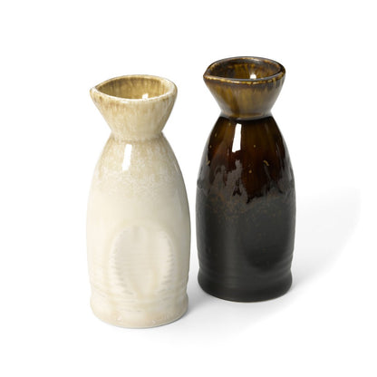 Ceramic saké pourer - White honey glaze - 12.8 cm