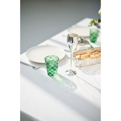 Hand-cut crystal glasses Dio, green – set of 6