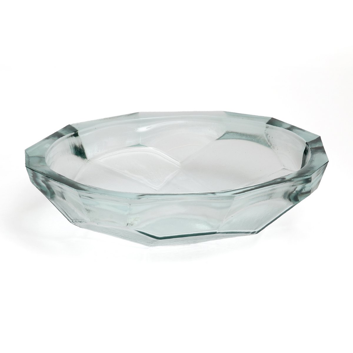 Blaue Glasschale Origami groß 34 cm - hergestellt in Spanien
