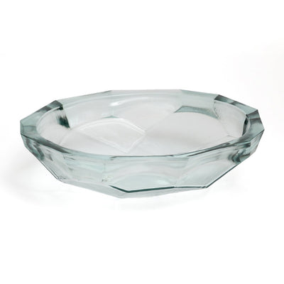 Blue glass origami bowl large 34 cm - made in Spain