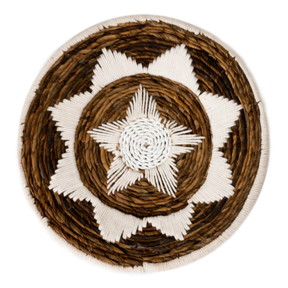 Gewebter Wandkreis GUMA, Ø40 cm – Jute und Baumwolle, geometrisches Muster