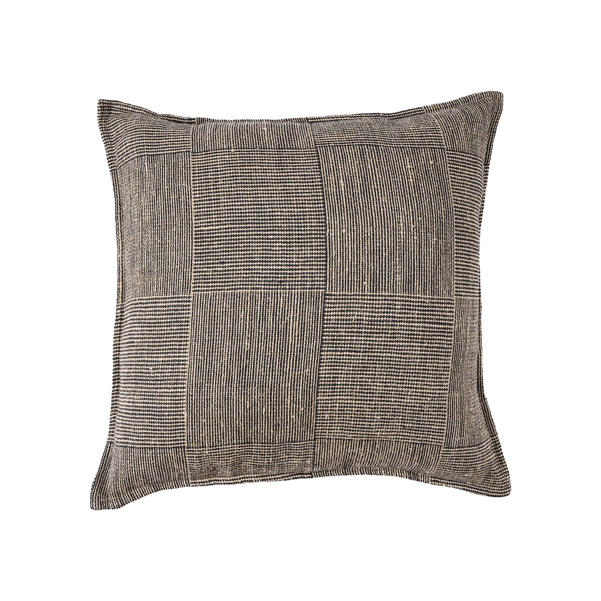 Pudebetræk i hør, sort natur - 50×50 cm
