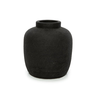 Peaky terracotta vase, medium - Black