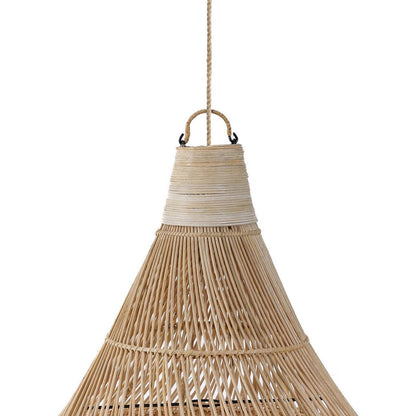 Rattan-Pendelleuchte XL – offen gewebt, handgeflochten