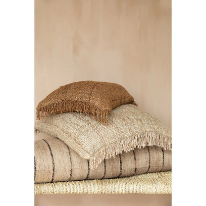 Hand-dyed cotton cushion cover 60×60 cm – plain beige