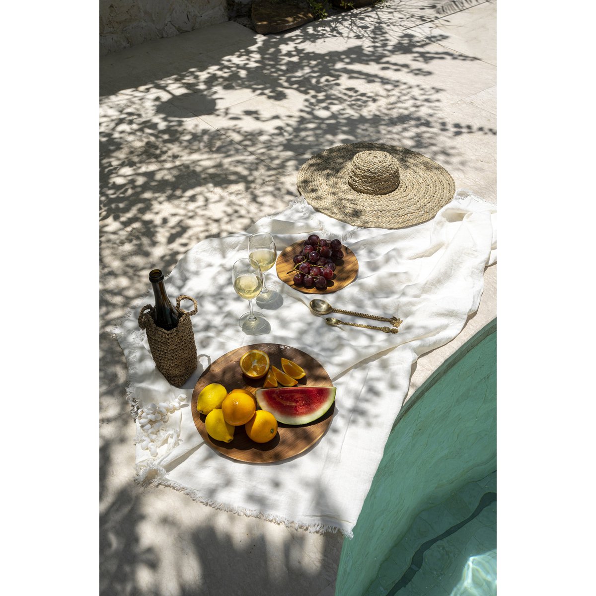 Linen tablecloth, white - 180×300 cm