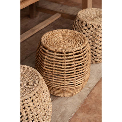 Handwoven banana leaf stool 48 cm - Brown