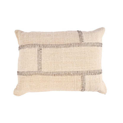 Cotton cushion cover 50×70 – cream, stitched detail