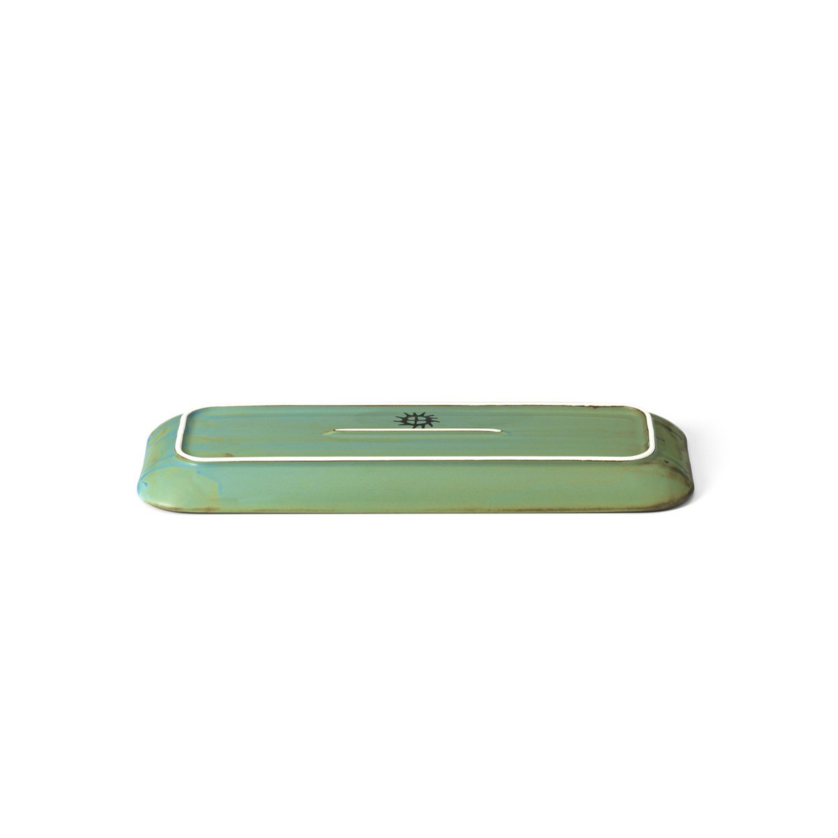 Ceramic rectangular plate, 36 cm - lagoon