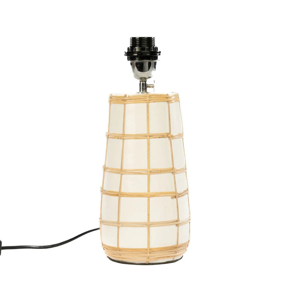 Molokai table lamp - White terracotta with woven shade