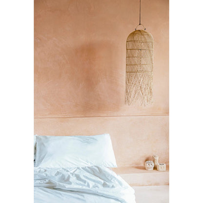 Rattan pendelskærm 30×80 cm – natur beige