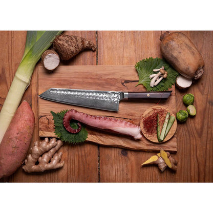 Damascus steel kiritsuke knife 210 mm - Bunka collection