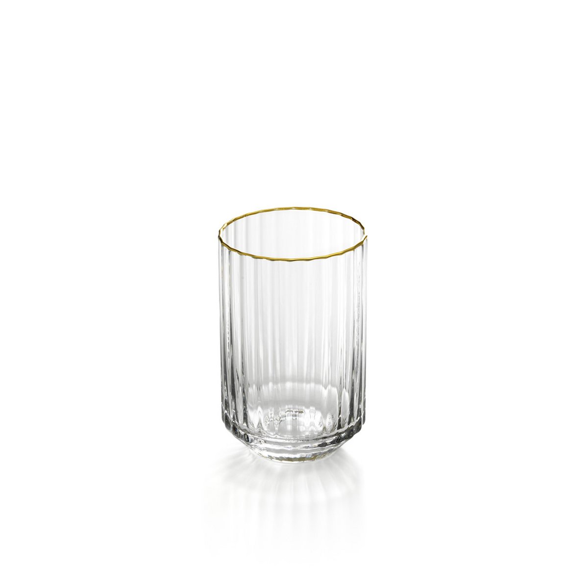 Recycled glass tumbler - Gold rim - 10.8 cm