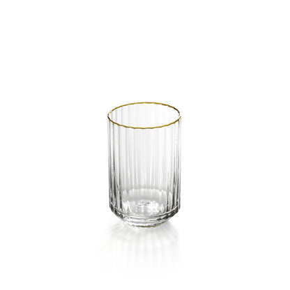 Recycled glass tumbler - Gold rim - 10.8 cm
