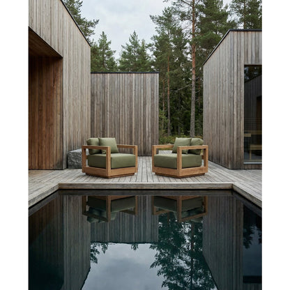 Udendørs træsofa 77×85 cm - grøn algehynde, Indonesien