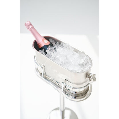Stainless steel wine cooler on stand Leo - 79 cm