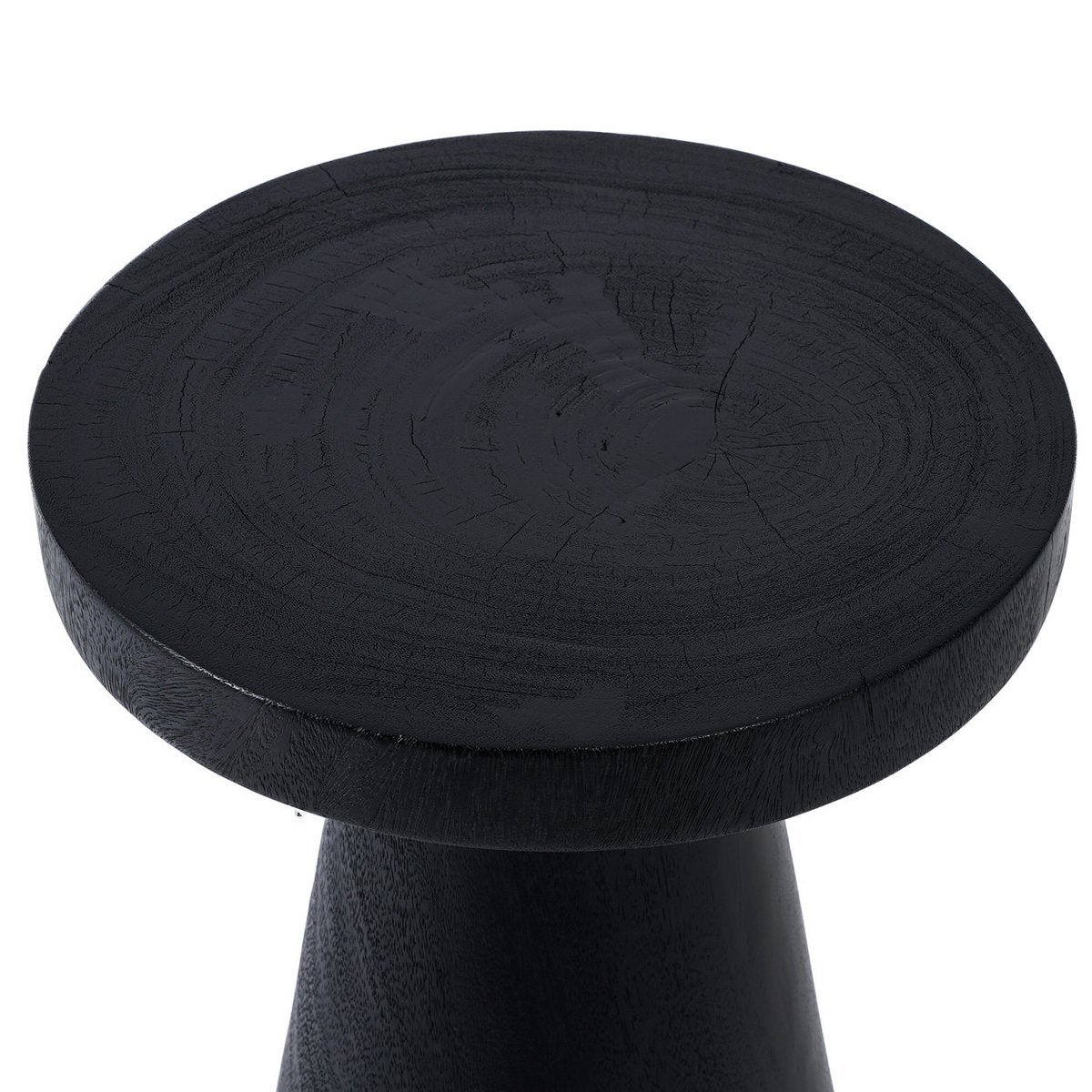 Suar wood side table, black - 40×40cm